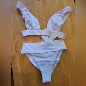 NWT Londre New Classic top & Banded Scrunch bottoms, both size S, flat white